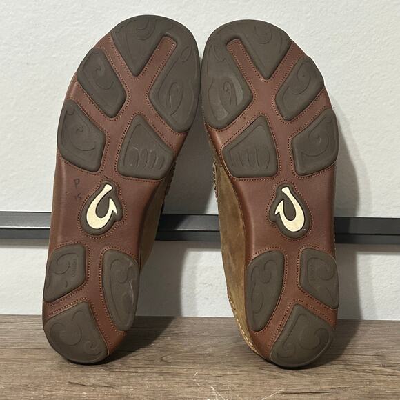 Olukai Moloa Men’s Leather Slip-On Casual Comfort Shoes Size 16 Brown - Picture 6 of 8